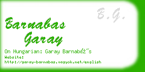 barnabas garay business card